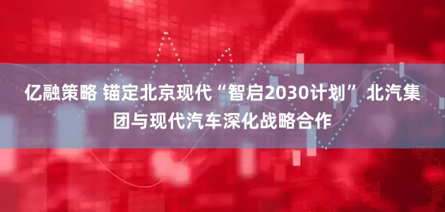 亿融策略 锚定北京现代“智启2030计划” 北汽集团与现代汽车深化战略合作